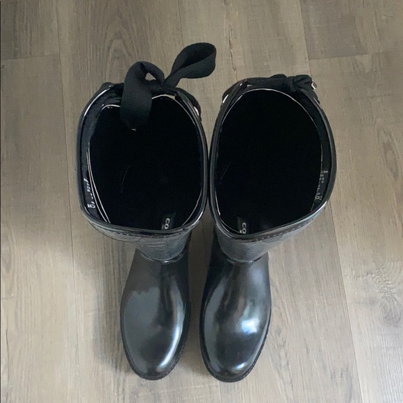 COACH RAIN BOOTS BLACK - Picture 6 of 6